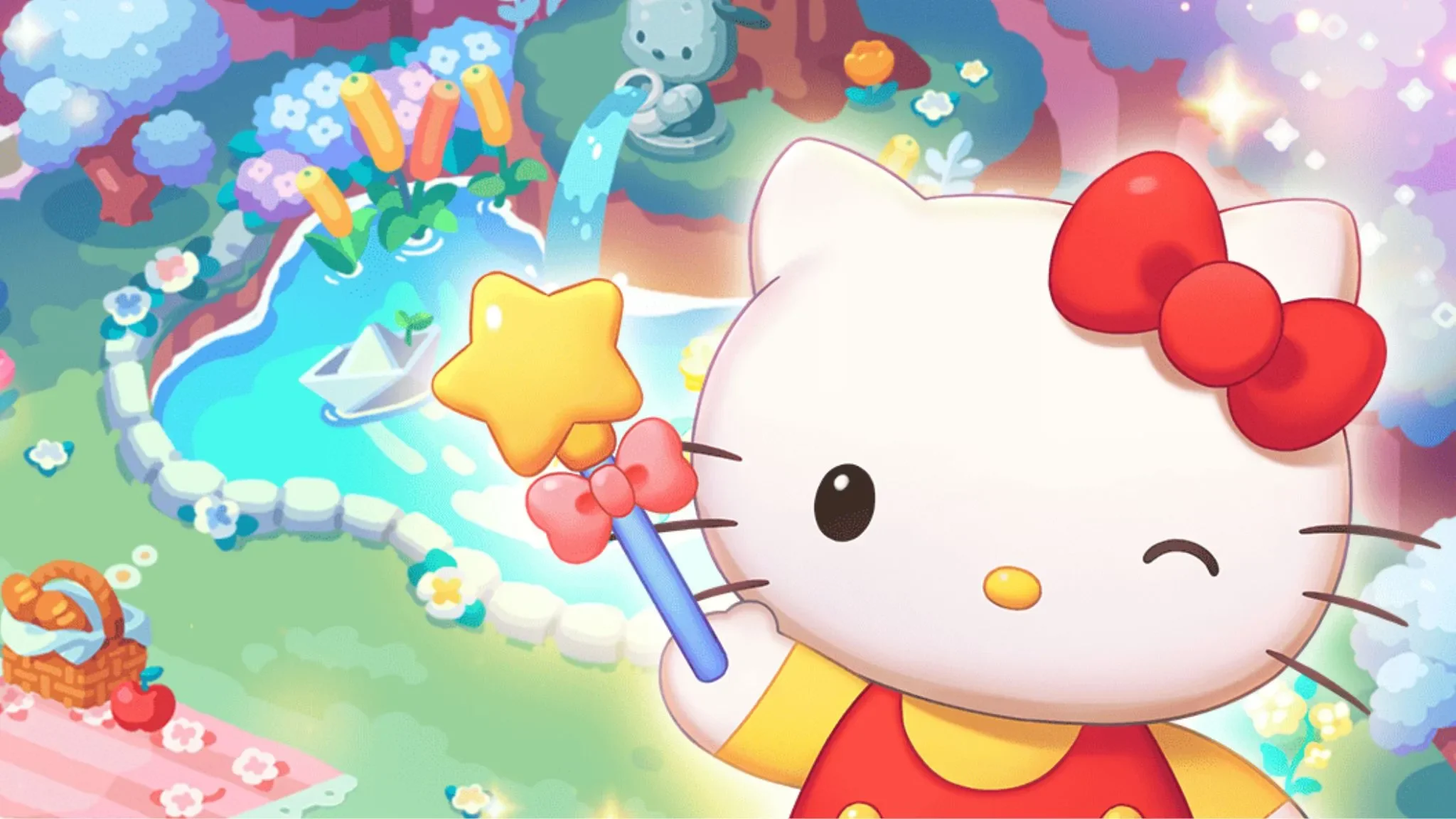 Matching blocks with Hello Kitty character boost abilities